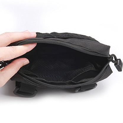 MOLLE Pouches - 2 Pack Tactical Compact Water-Resistant Utility Gadget Gear EDC Pouch - color: Black and Green