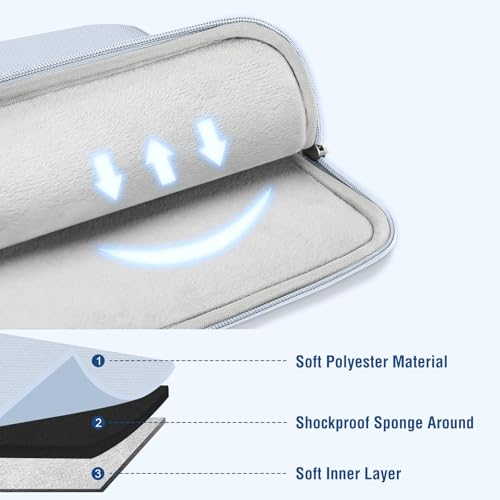 MOSISO Laptop Case 13 inch, Laptop Sleeve Compatible with MacBook Neo/Air/Pro 13 inch with A18/M5/M4/M3/M2/M1 Chip 2026-2016, Polyester Vertical Computer Sleeve Bag with Pocket, Baby Blue - color: Baby Blue, size: 13 inch