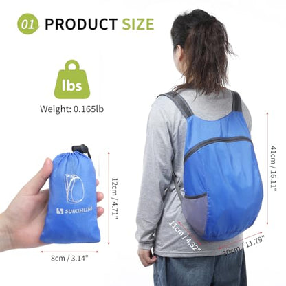 20L Ultra Hiking-Daypack Lightweight Foldable Travel Packable Backpack for Camping Cycling Outdoor,Sapphire - color: Sapphire