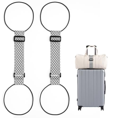 2 Pack Luggage Connector Straps for Suitcases 25 Colors, Adjustable Elastic Travel Bag Strap with Dual Stability Design, Add-a-Bag Hands-Free Luggage Belt, Fits Most Carry-On & Checked Luggage - color: Boho 13