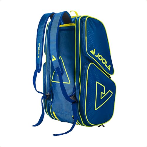 JOOLA Tour Elite Pickleball Bag – Backpack & Duffle Bag for Paddles & Pickleball Accessories – Thermal Insulated Pockets Hold 4+ Paddles - Includes Fence Hook - color: Navy/Yellow