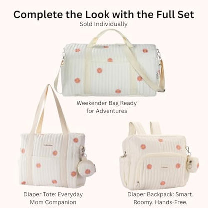 GOBABYMART Diaper Bag Backpack, Medium Maternity baby bag & Changing Pad, Insulated Pockets, Stroller Straps & Pacifier Case (Medium - Beige Flowers) - color: Medium - Beige Flowers