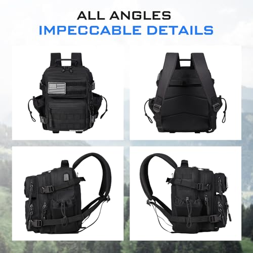 Boomistry 15L Mini Tactical Backpack Small Tactical Backpack for Men and Women, Military Backpack for Gym, Hiking, Daily (Black-15L) - color: Black-15l