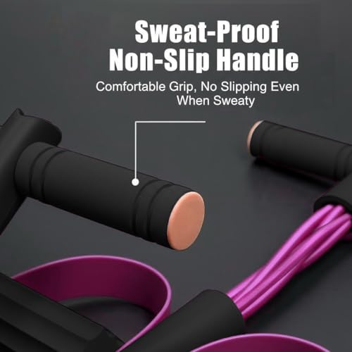 Pedal Resistance Bands with Handles, Multifunction Tension Rope for Arm, Leg, Waist and Shoulder Training - color: Pink
