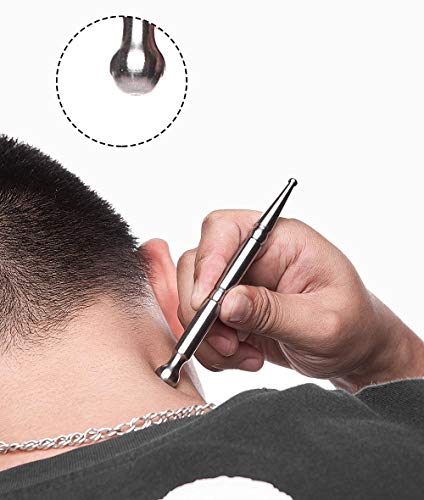 FeelFree Sport Deep Tissue Massage Tool-Stainless Steel Acupuncture Pen-Trigger Point Massage Relief Pain Therapy Tools Full Body Relaxing Trigger Self-Massage Acupressure Bar (B) - style: B
