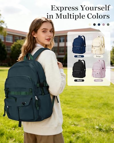 weradar Cute Bookbag For Teen Girs Boys,Middle Students Travel Backpack,Casual Daypackas Backpack For Women Men,Aesthetic School Backpacks With Lots of Pockets(Green) - color: A4-green