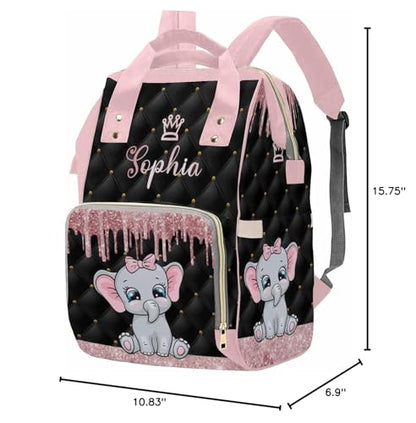 MyPupSocks Diaper Bag Backpack in Pink Personalized with Name Custom Mommy Nursing Baby Bags Multifunction Nappy Daypack with Large Capacity Casual Backpack Holiday Gift for Women - color: Multi #29