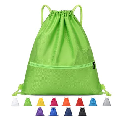 Drawstring Backpack Bag Sport Gym Sackpack-Large(Green) - color: Green