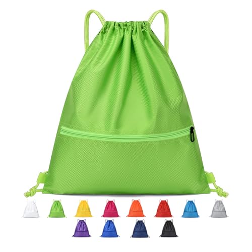 Drawstring Backpack Bag Sport Gym Sackpack-Large(Green) - color: Green