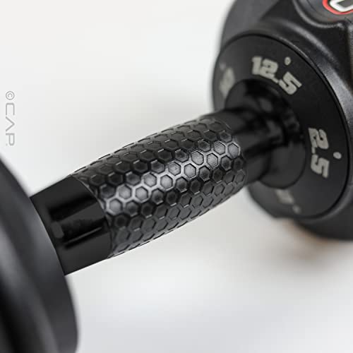 CAP ADJUSTABELL Adjustable Dumbbell Weights - Singles & Pairs | 12.5 lb, 25 lb & 55 lb | Multiple Handle Options - size: 12.5 lb - Honeycomb Black Handle, style: Pair