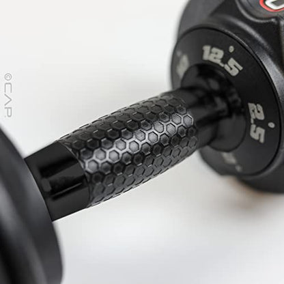 CAP ADJUSTABELL Adjustable Dumbbell Weights - Singles & Pairs | 12.5 lb, 25 lb & 55 lb | Multiple Handle Options - size: 12.5 lb - Honeycomb Black Handle, style: Pair