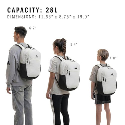 adidas PHNM Backpack for Laptop, School and Travel, 28L - color: Off White/Black