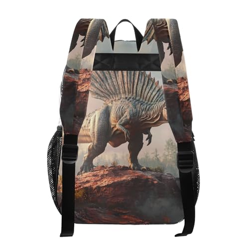 Spinosaurus Dinosaurs Clear Backpack PVC Transparent Backpack Lightweight Book Bag Capacity Clear Bag for Kids Boys Girls - color: Uniform Grey