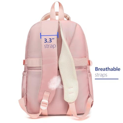 Cute Backpack for Teen Girls Boys, Aesthetic Travel Bookbag for High Middle School College Student (Pink) - color: Pink