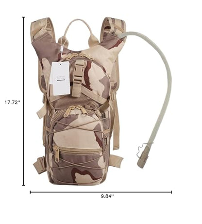 Hydration Backpack with 3L Water Bladder for Hiking and Climbing - color: Desert Camo