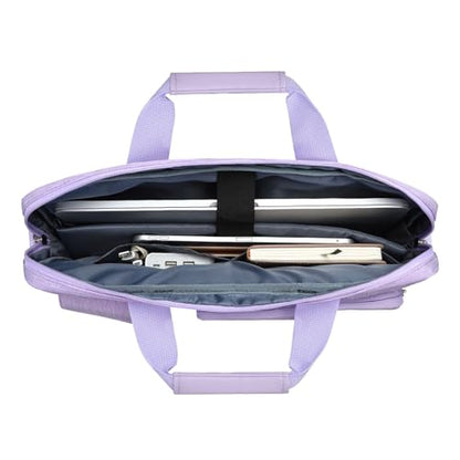 MOSISO Laptop Shoulder Bag 15.6 inch, 15-15.6 inch Computer Bag Compatible with MacBook Pro 16 inch, HP, Dell, Lenovo, Notebook with 2 Raised&1 Flapover&1 Horizontal Pocket&Handle&Belt, Purple - color: Purple, size: 16 inch