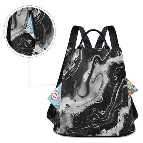 ALAZA Black Marble Design Trips Hiking Camping Rucksack Pack for Women - color: multicolor 16
