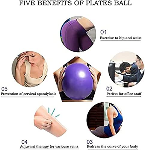 9 Inch Exercise Pilates Mini Yoga Balls Barre for Home Stability Squishy Training Physical Therapy Improves Balance with Inflatable Straw(Orange)