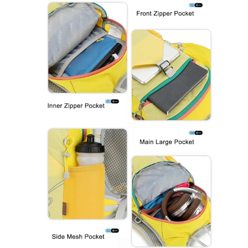 18L Lightweight Hiking Backpack, Breathable Daypack with Rain Cover, Reflective Ultralight Camping Bag for Men Women, Hydration Outlet for Outdoor Travel - color: Lake Blue