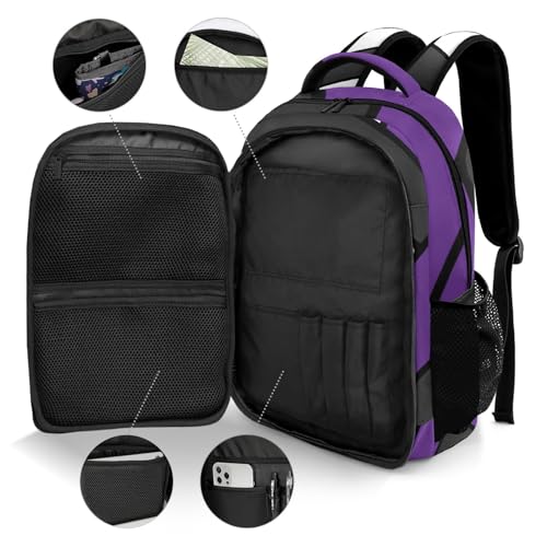 Volleyball Purple Black Shoulder Backpack Bag for Sports Travelling Hiking Camping - color: Muilti 22