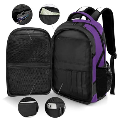 Volleyball Purple Black Shoulder Backpack Bag for Sports Travelling Hiking Camping - color: Muilti 22