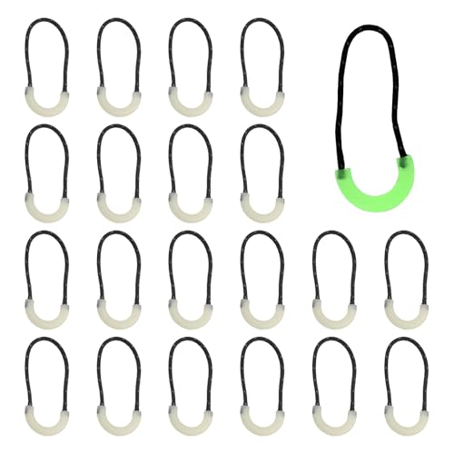20 Pcs Self Luminous Zipper Pulls,Glow in The Dark Zipper Pulls Head for Outdoor Mountaineering Camping Easy-to-Find Heads for Backpacks, Jackets, Luggage (U-Shaped) - size: U-Shaped