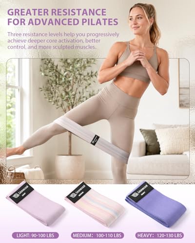 LIONSCOOL Pilates Ring Set – 14" Anti-Deformation Magic Circle with Padded Handles, Mini Ball, Resistance Bands, Guide & Bag - color: Pilates Ring Set - Lilac Frost