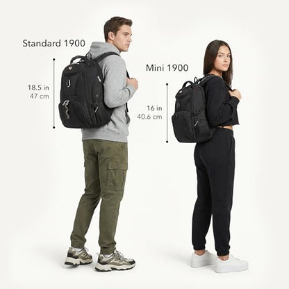 SWISSGEAR 1900 ScanSmart Laptop Backpack, Fits Most 17-Inch Laptops, TSA-Friendly Lay-Flat Design, RFID Protection, and Tablet Pocket, Black, 31L, 18.5-Inch - color: Black/Black