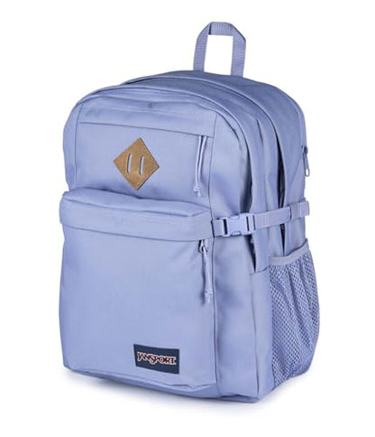 JanSport Main Campus FX Backpack - Travel or Work Bag w 15-Inch Laptop Pack with Leather Trim, Lavender Ash - color: Lavender Ash
