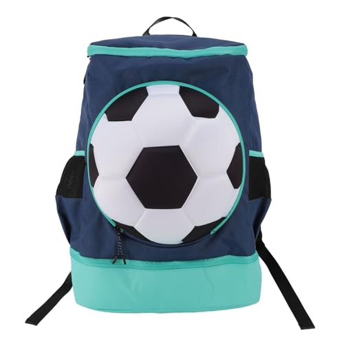 Soccer Backpack with Ball Compartment, Shoe Compartment, Football Bag with Shoe Compartment, Water Resistant, Men & Women, Basketball Bag, for - color: Green with Blue, size: Adult Size (Fits Size 7 Ball)