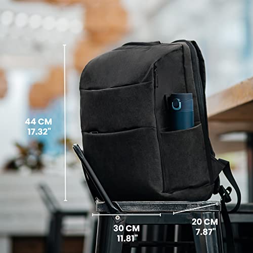 Nordace Nelson Smart Travel Backpack for Men & Women with USB Charging Port, Water Resistant - Everyday Laptop Backpack for Travel & Work - 15.6 Inch (Grey)