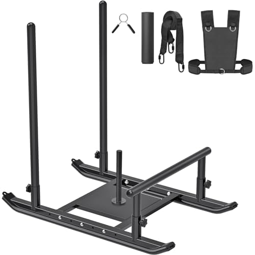 Dolibest Weight Sled, Fitness Sled, Workout Sled for Fitness Strength Training and Speed Improvement, Push-Pull Prowler Training, Suitable for 1-2" Weight Plates, Black - color: Black Push-Pull Sled