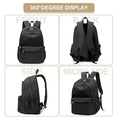 Casual Laptop Backpack for Women Men College Bookbag Waterproof Lightweight School Bag 15.6inch Laptop Daypack Large Capacity School Backpack for Teens Boys Girls, Black - color: Black a