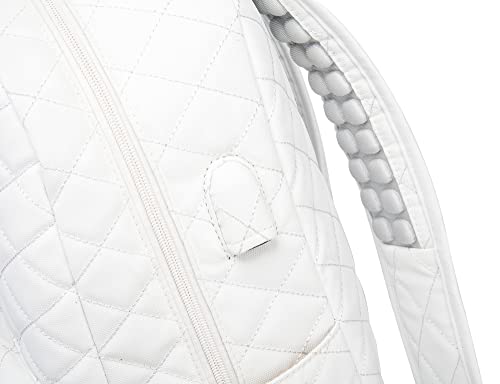 Kinmac Laptop Backpack with Massage Cushion Straps and USB Charging Port for Laptop Up to 15.6 Inch Men Women Travel Outdoor Backpack (White) - color: White Embroider