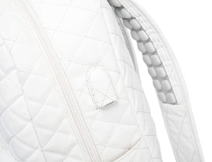 Kinmac Laptop Backpack with Massage Cushion Straps and USB Charging Port for Laptop Up to 15.6 Inch Men Women Travel Outdoor Backpack (White) - color: White Embroider