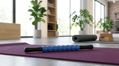 Muscle Massage Roller Stick, 17 Inch, Blue and Black | For Back, For Legs, For Neck, Recovery