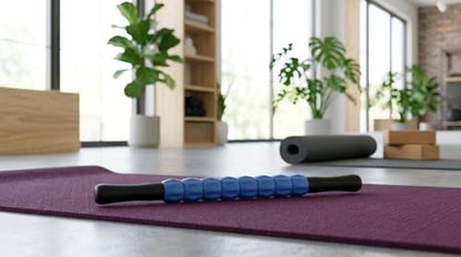 Muscle Massage Roller Stick, 17 Inch, Blue and Black | For Back, For Legs, For Neck, Recovery