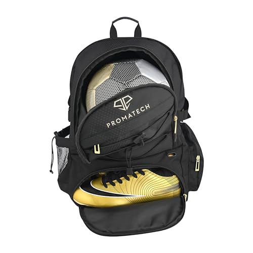 Sports Backpack, All-in-One Design for Size 5 Soccer Ball or Size 7 Basketball, Laptop-Ready, Cleat Storage, Hydration System, Quick Access Zipper - Ideal for Gym and Sports