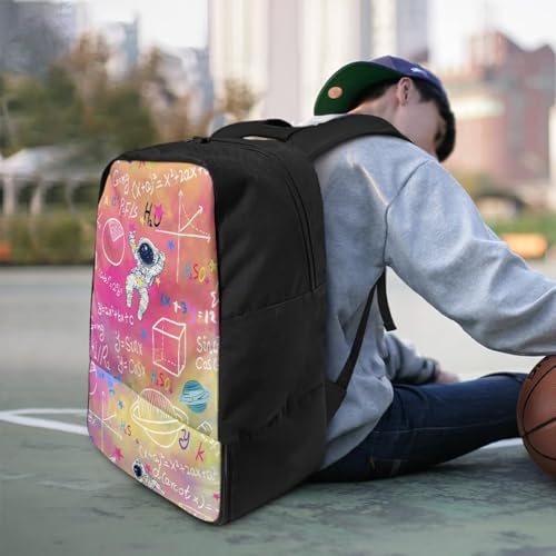 18.5in Basketball Backpack Basketball Bag with Shoe Compartment & Ball Holder, Waterproof Bag for Soccer Volleyball - color: Creative Formula Astronaut Print