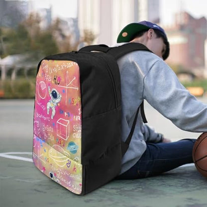 18.5in Basketball Backpack Basketball Bag with Shoe Compartment & Ball Holder, Waterproof Bag for Soccer Volleyball - color: Creative Formula Astronaut Print
