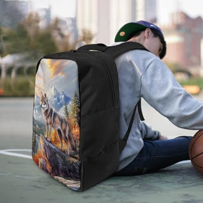 Basketball Backpack With Separate Ball Compartment And Shoes Fit Basketball Volleyball Football - color: Forest Wolf