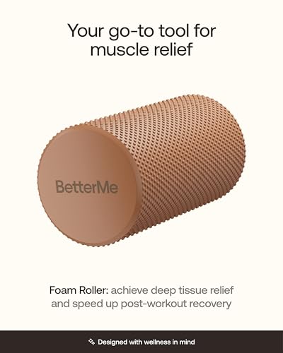 BetterMe Foam Roller for Muscle Recovery – High Density Exercise Roller for Back &Legs – Deep Tissue Massage Roller for Tension, Relief & Stretching (Mocha) - color: Mocha