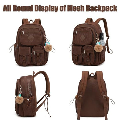 Mesh Backpack for Girls Boys, Heavy Duty Semi-Transparent Mesh Bookbag Womens Mens Mesh Backpacks for School, Sports, Beach, Swimming, Travel - Coffice - color: Coffice