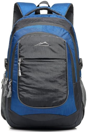 ProEtrade Backpack Bookbag for College Sturdy Travel Business Hiking Fit Laptop Up to 15.6 Inch Multi Compartment Gifts for Men Women Night Light Reflective (Blue) - color: Blue a, size: 15.6 Inch