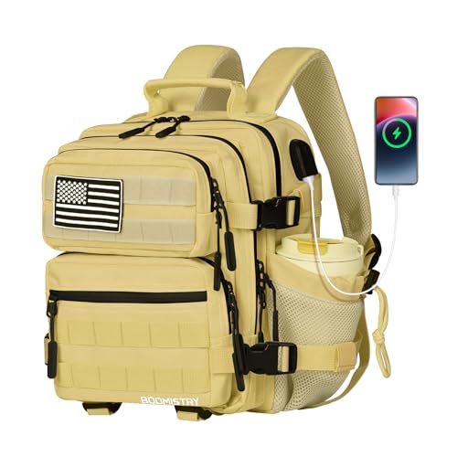 Boomistry 15L Mini Tactical Backpack Small Tactical Backpack for Women, Military Molle Backpack for Gym, Daily (Khaki) - color: Khaki-15l