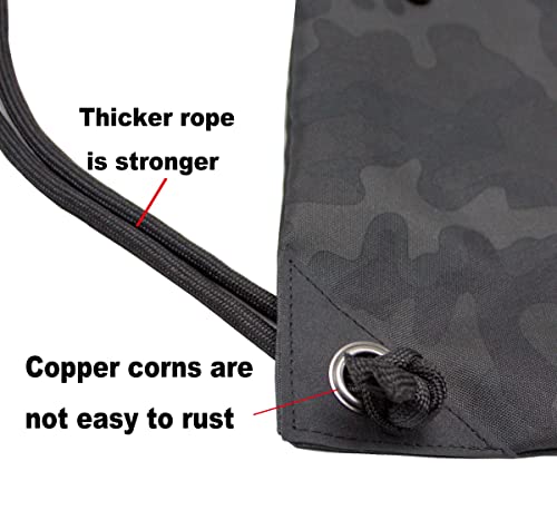 HOLYLUCK Drawstring Backpack Bag Sport Gym Sackpack - color: Black Camo