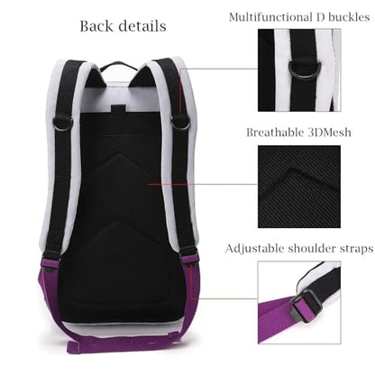 BESMART Hiking Outdoor Travel Backpack with Design, Water-Resistant Laptop Daypack Book Bag with Multi-Layer for Men & Woman (Light Grayish Blue) - color: Light Grayish Blue