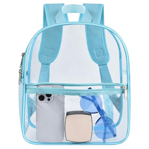 USPECLARE Clear Backpack for Stadium Approved 12×6×12, Water proof Clear Bag for Stadium Events and Concert Work Sport Event - color: Baby Blue, style: Small