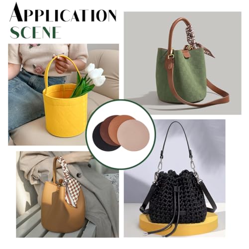 PH PandaHall 4 Colors Felt Bag Base Shaper, 7.9 inch Round Handbag Bottom Insert Stabilizer Purse Organizer Insert Bag Liner Board - size: 7.9 inch