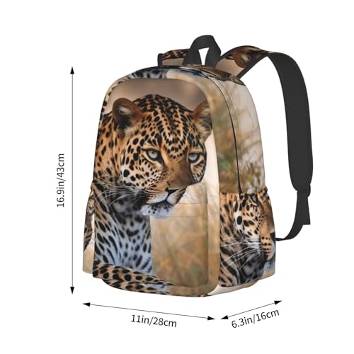 African Animal Leopard Travel Backpack for Men Women 15.6 inch Laptop Backpack Casual Daypack for Weekender - color: African Animal Leopard
